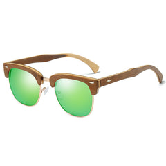 Men's Round Wooden 'Woody' Polarized Sunglasses