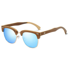 Men's Round Wooden 'Woody' Polarized Sunglasses