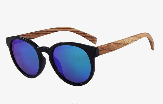 Women's Polarized Round 'Jeco' Wooden  Sunglasses