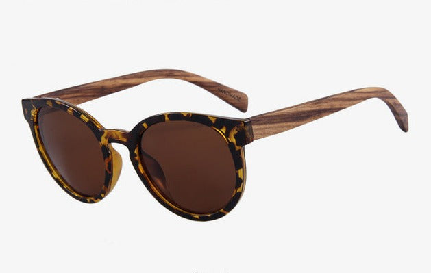 Women's Polarized Round 'Jeco' Wooden  Sunglasses