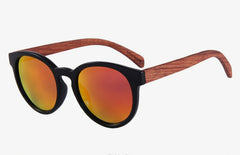 Women's Polarized Round 'Jeco' Wooden  Sunglasses