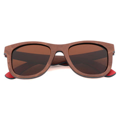 Women's Vintage Polarized Square 'Nature' Wooden Sunglasses