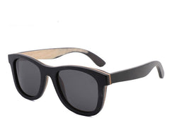 Women's Vintage Polarized Square 'Nature' Wooden Sunglasses