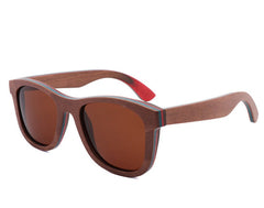 Women's Vintage Polarized Square 'Nature' Wooden Sunglasses