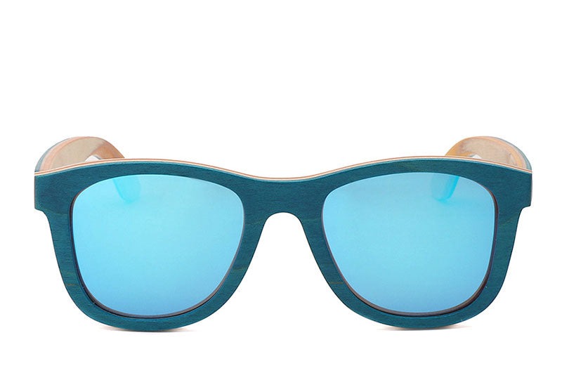 Women's Vintage Polarized Square 'Nature' Wooden Sunglasses