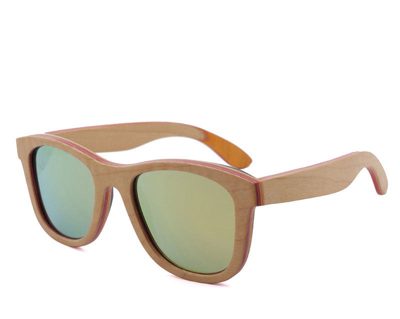 Women's Vintage Polarized Square 'Nature' Wooden Sunglasses