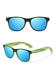 Unisex Square 'Zebra' Wooden Multicolor Sunglasses