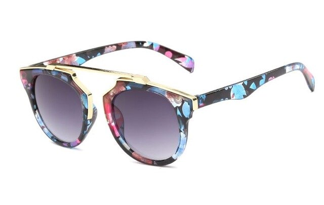 Women's Round 'Katana' Plastic Sunglasses