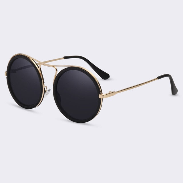 Women's Round Polarized 'Gatsby II' Metal Sunglasses