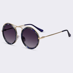 Women's Round Polarized 'Gatsby II' Metal Sunglasses