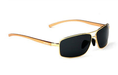 Men's Polarized Rectangular 'Lennox' Metal Sunglasses