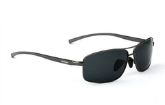 Men's Polarized Rectangular 'Lennox' Metal Sunglasses