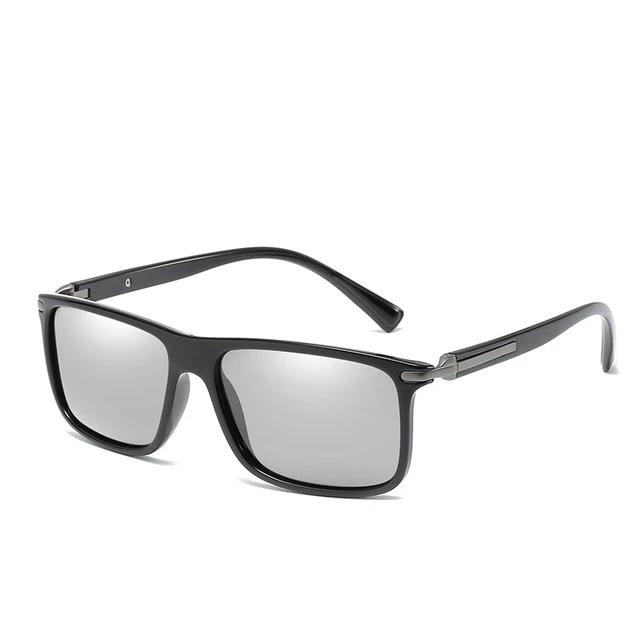 Men's Polarized Square 'Pencil' Plastic Sunglasses