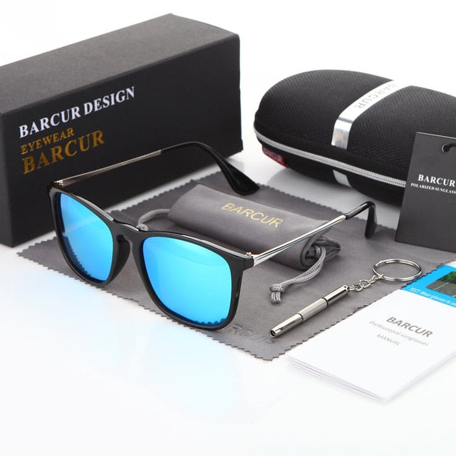 Unisex Polarized Ferer 'Happy Ferer Shine' Plastic and Metal Sunglasses