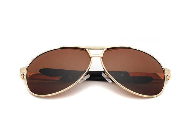 Men's Polarized Aviator 'Punch Out' Metal Sunglasses