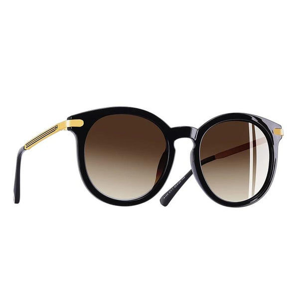 Women's Polarized Round 'Erika' Metal Sunglasses