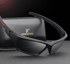 Men's Sport Wrap Around 'Black Wolf' Plastic Sunglasses