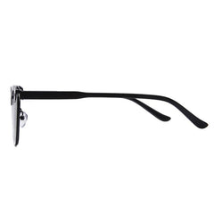 Women's Semi Rimless Round 'Modern Clubmaster' Metal Sunglasses