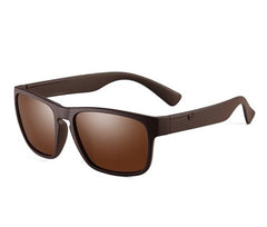 Men's Polarized Rectangular 'Back to Basics' Plastic Sunglasses