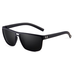 Men's Rectangular Polarized 'Heavy Brow' Plastic Sunglasses