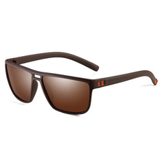 Men's Rectangular Polarized 'Heavy Brow' Plastic Sunglasses