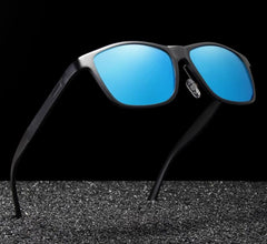 Men's Polarized Square 'Charcoal Storm' Metal Sunglasses