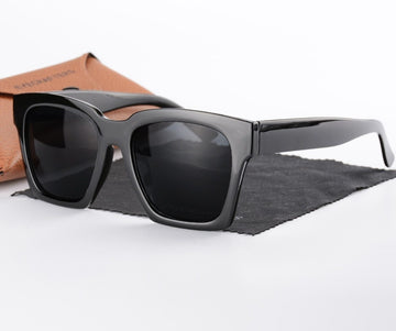 Women's Square 'Thick and Thin' Plastic Sunglasses