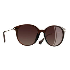 Women's Oval Polarized 'Touch of Modern' Metal Sunglasses