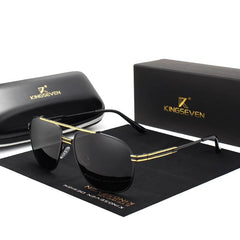 Men's Polarized Aviator 'Milan' Metal Sunglasses