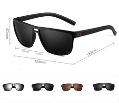 Men's Rectangular Polarized 'Heavy Brow' Plastic Sunglasses