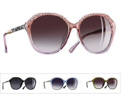 Women's Oversized Oval 'Studded' Plastic Sunglasses