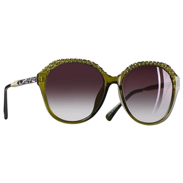 Women's Oversized Oval 'Studded' Plastic Sunglasses