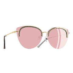 Women's Rimless Cat Eye 'Perfect Kitty Smile' Metal Sunglasses