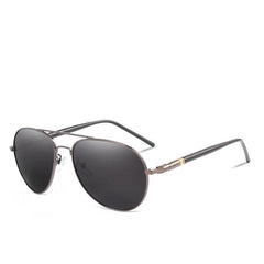 Men's Polarized Aviator 'Freeway' Metal Sunglasses