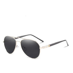 Men's Polarized Aviator 'Freeway' Metal Sunglasses