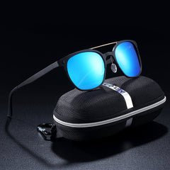 Men's Polarized Square 'Greek Islands' Metal Sunglasses