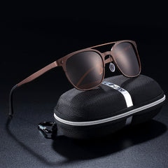 Men's Polarized Square 'Greek Islands' Metal Sunglasses