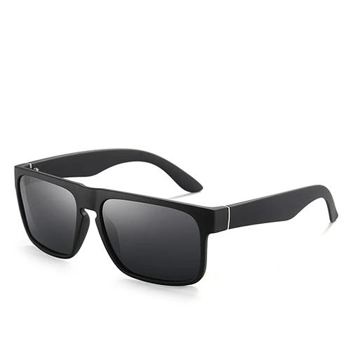 Men's Polarized Square 'Solid State' Plastic Sunglasses