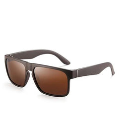 Men's Polarized Square 'Solid State' Plastic Sunglasses