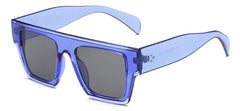 Women's Oversized Square 'White Light' Plastic Sunglasses