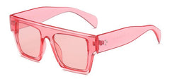 Women's Oversized Square 'White Light' Plastic Sunglasses