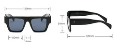 Women's Oversized Square 'White Light' Plastic Sunglasses