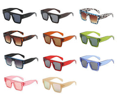 Women's Oversized Square 'White Light' Plastic Sunglasses