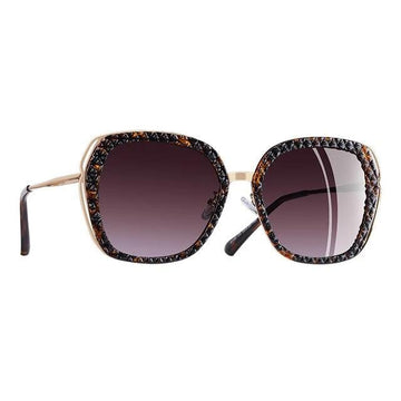 Women's Square Polarized 'Studded' Metal Sunglasses