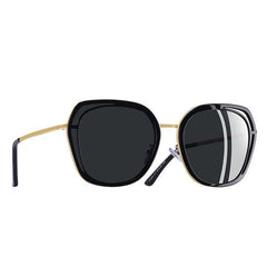 Women's Polarized Square 'Stark' Plastic and Metal Sunglasses