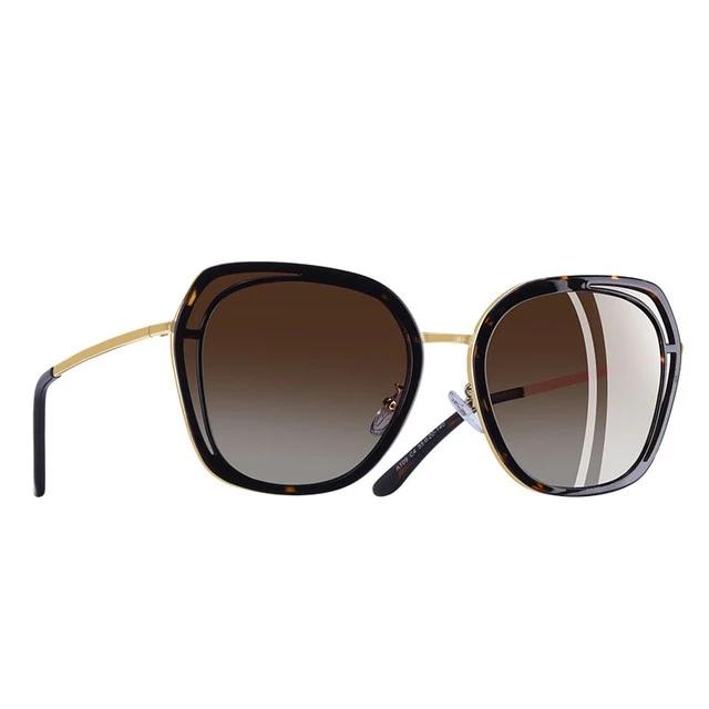 Women's Polarized Square 'Stark' Plastic and Metal Sunglasses