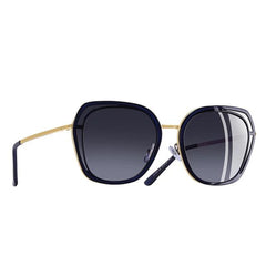 Women's Polarized Square 'Stark' Plastic and Metal Sunglasses