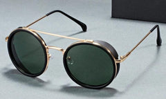 Men's Oval Steampunk 'Romeo Sword' Metal Sunglasses