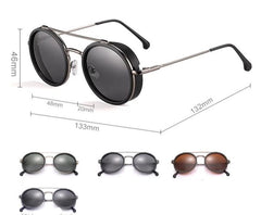 Men's Oval Steampunk 'Romeo Sword' Metal Sunglasses