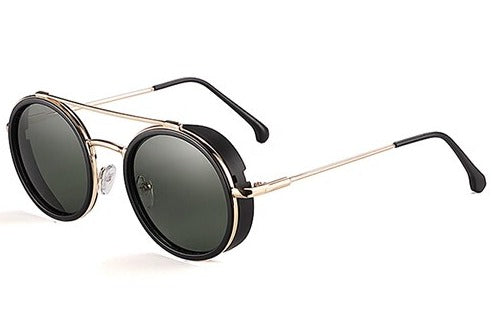 Men's Oval Steampunk 'Romeo Sword' Metal Sunglasses